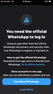 Official whatsapp issue