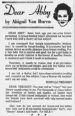 Weird and creepy "Dear Abby" letter from 1970.