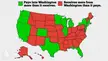 Map of the US states that pays more tax than what they receive from the government, courtesy of CGP grey
