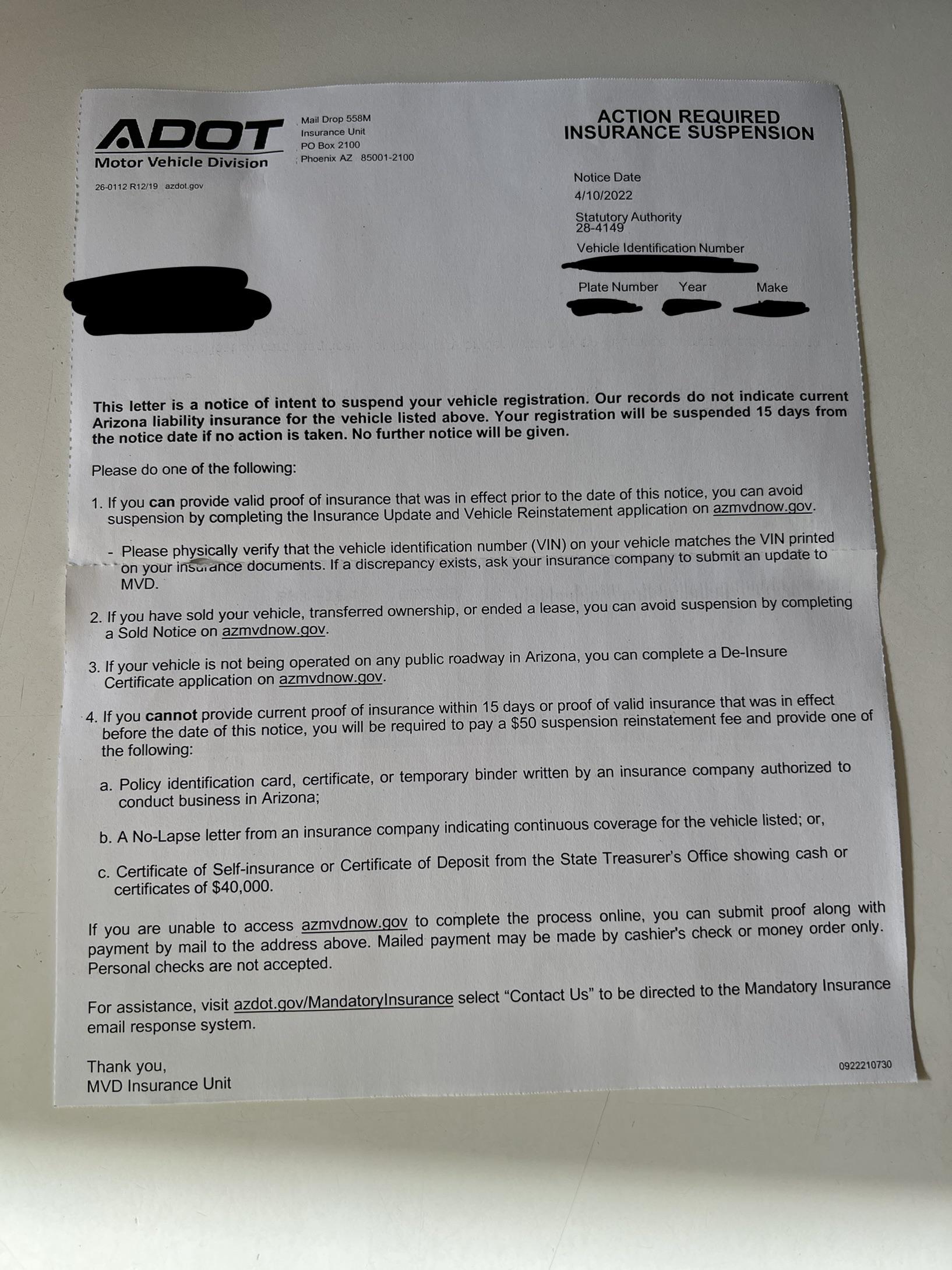 Has anyone else received something like this? I’ve never not had insurance so this seems phishy…