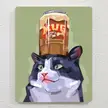 Cat with a Root Beer on its Head, theobanoth/me, Acrylic on Wood Panel, 2023