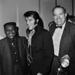 Fats Domino &amp; Elvis Presley at a press conference in 1969