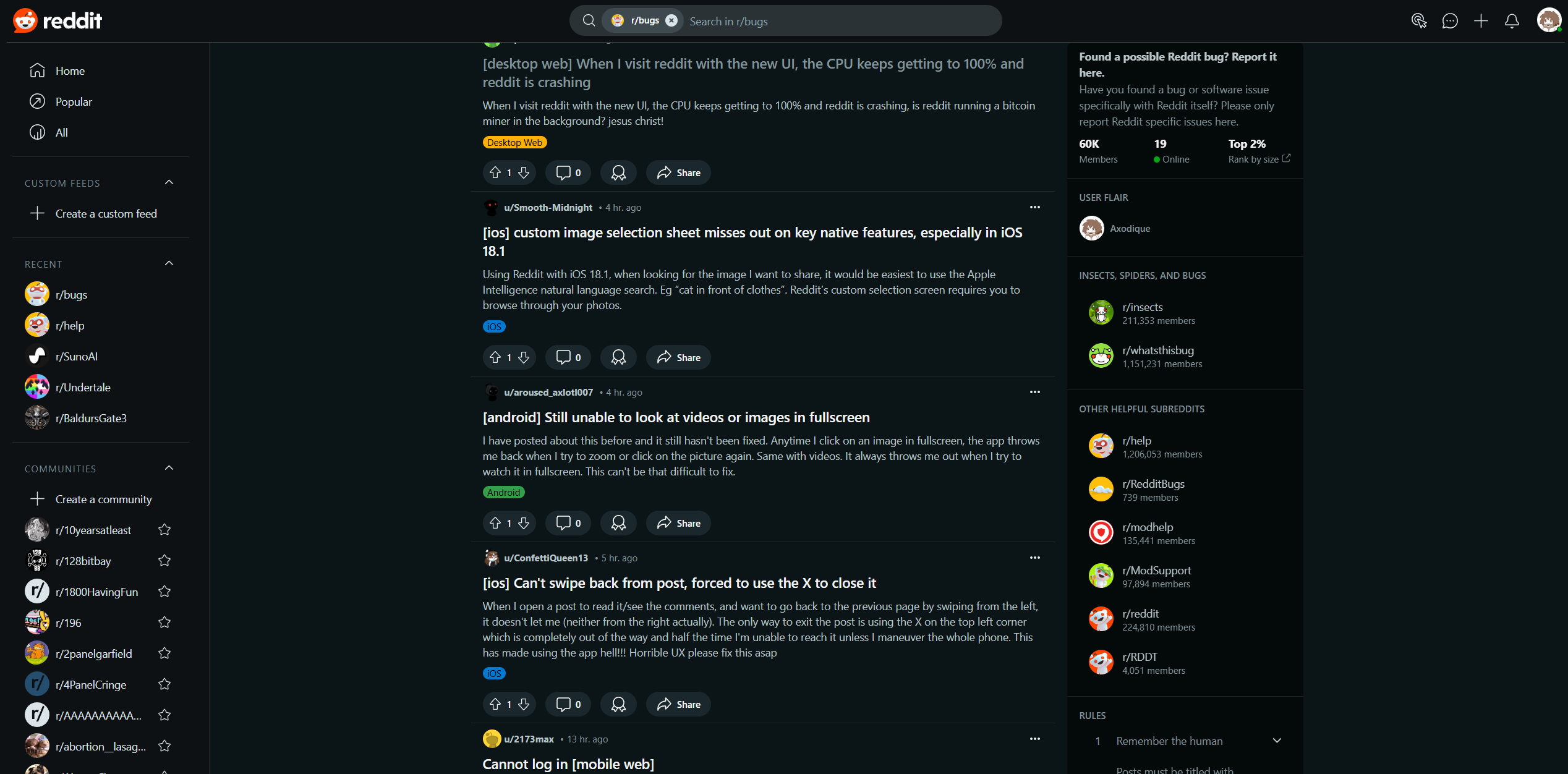 [Chrome] Weird UI bug where the UI is atrocious. Can't be intentional ...
