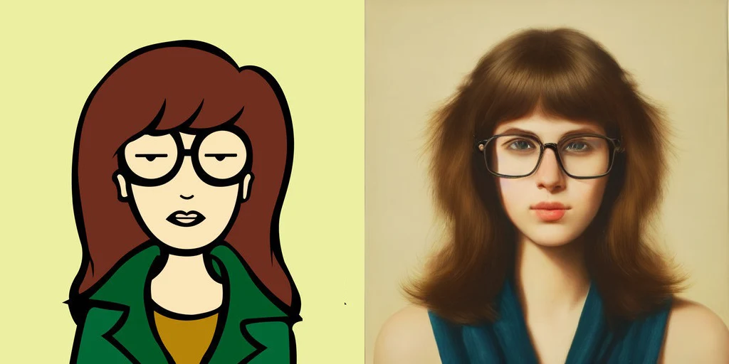 Fed an image of Daria into an AI art generator | Scrolller