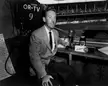 A young Vin Scully in the broadcast booth. He passed away yesterday at age 94.