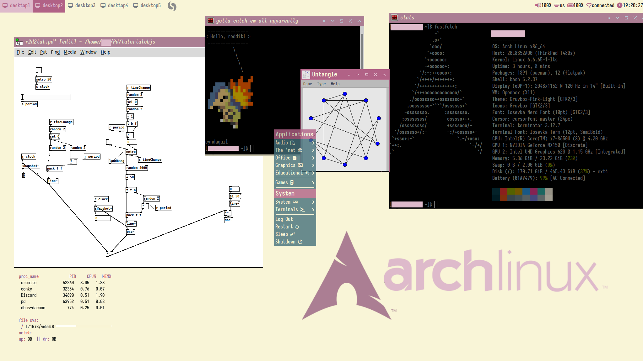 [openbox] first rice attempt (gruvbox inspired) | Scrolller