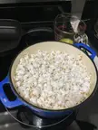 Here’s something a little different. Cast iron popcorn???? Dutch oven + a little oil and a couple minutes later, you got popcorn.