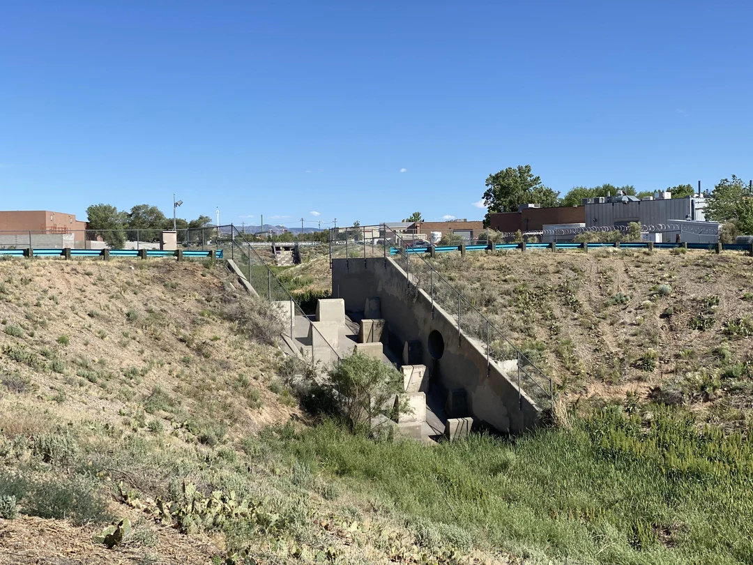 Energy dissipation blocks in a drainage canal in Albuquerque, New ...