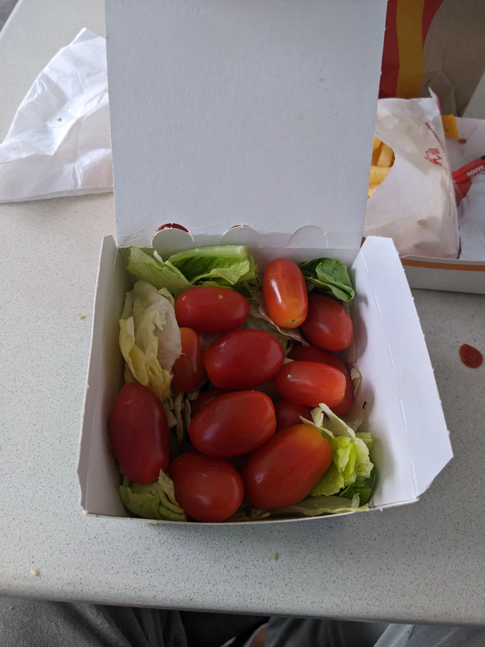 I was confused why my salad box from Maccas was so unusually heavy and ...