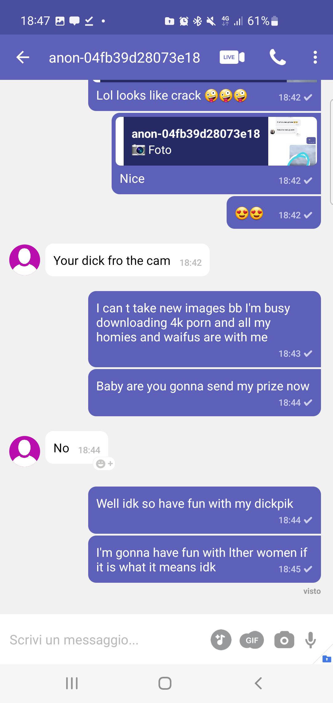 Scambaiting chat screenshots showing a conversation with a ghosted user on Instagram