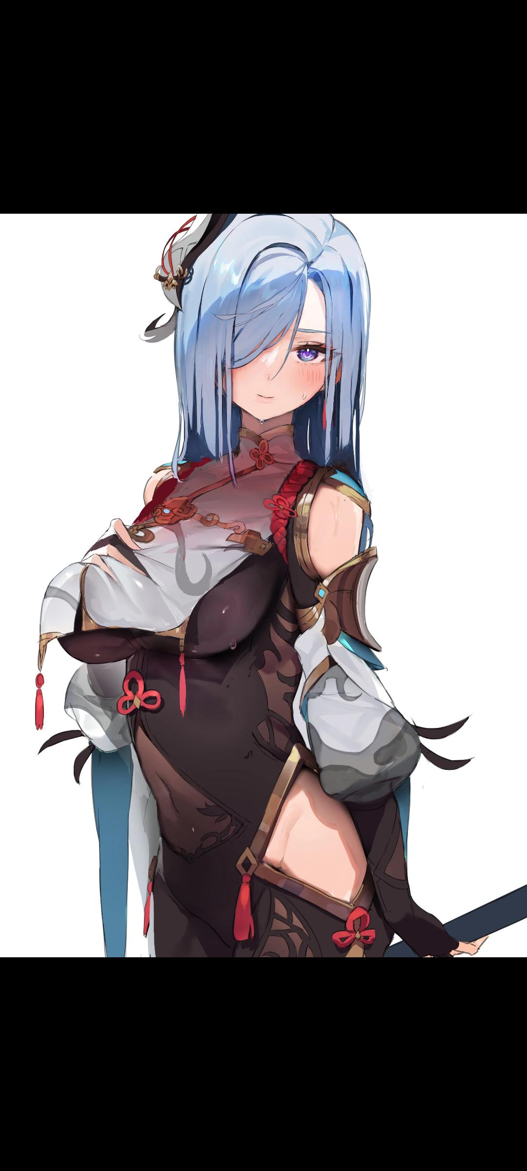Genshin Impact anime girls in suggestive poses with foot focus and nudity