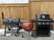 The fleet: Oklahoma Joe’s Highland, Weber Kettle Premium, natural gas Napoleon Legend.