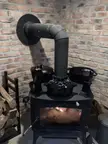 Seasoning the cast iron on the old wood stove