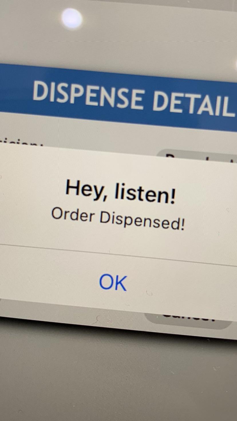 [OTHER] I work as an optician (fill prescriptions for glasses and contacts) and whenever I dispense to a patient and verify it in the system it has a Navi notification.