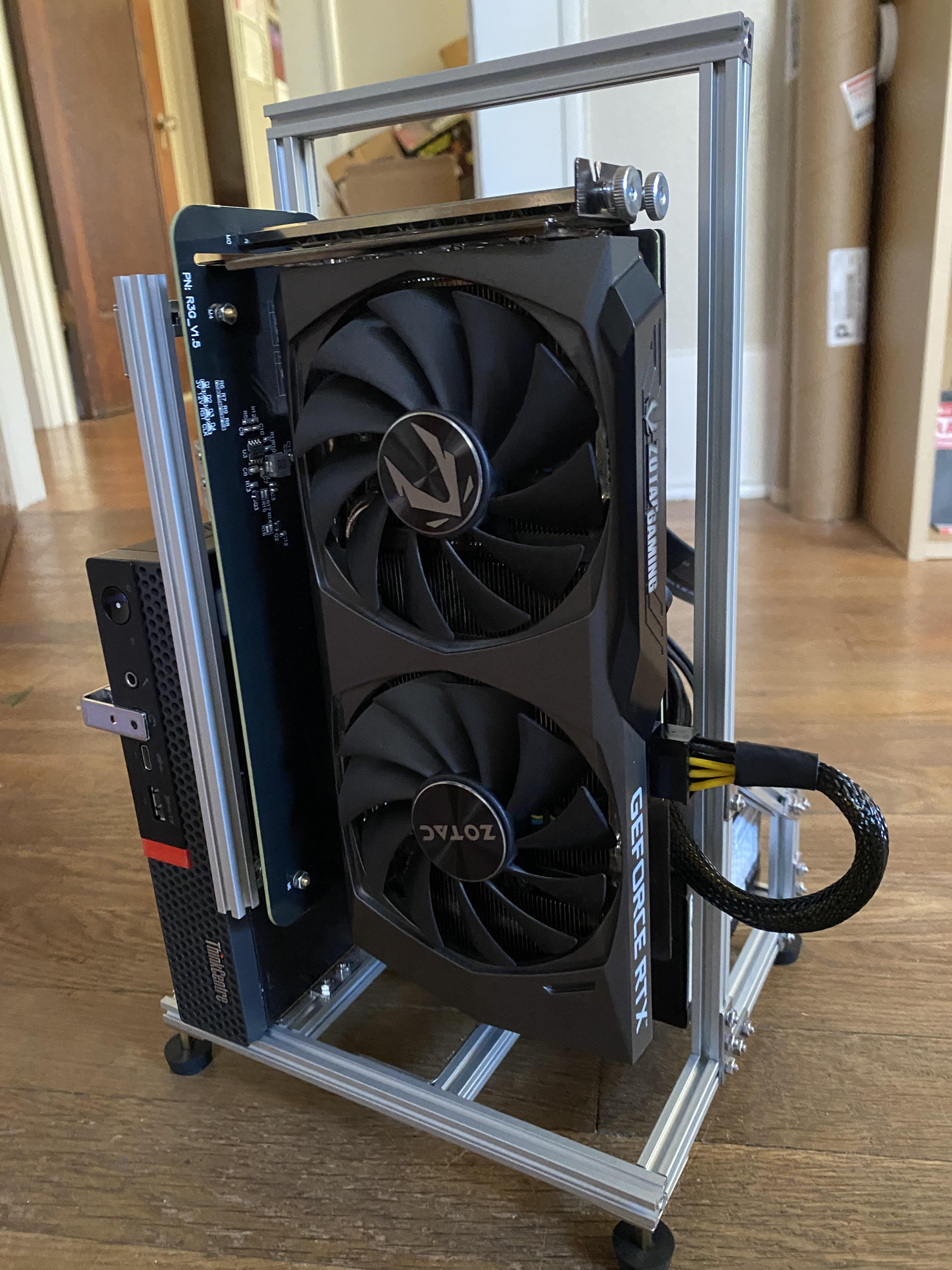 Egpu Rack Inspired by all the makerbeam builds, I made a rack for my USFF PC and ...