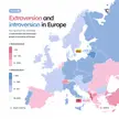 [OC] Extraversion VS Introversion in Europe! (Instagram: @geo.ranking) (Source: https://www.16personalities.com/country-profiles/global/europe)