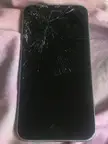 hairline crack in old phone screen stopped the lower third from being smashed