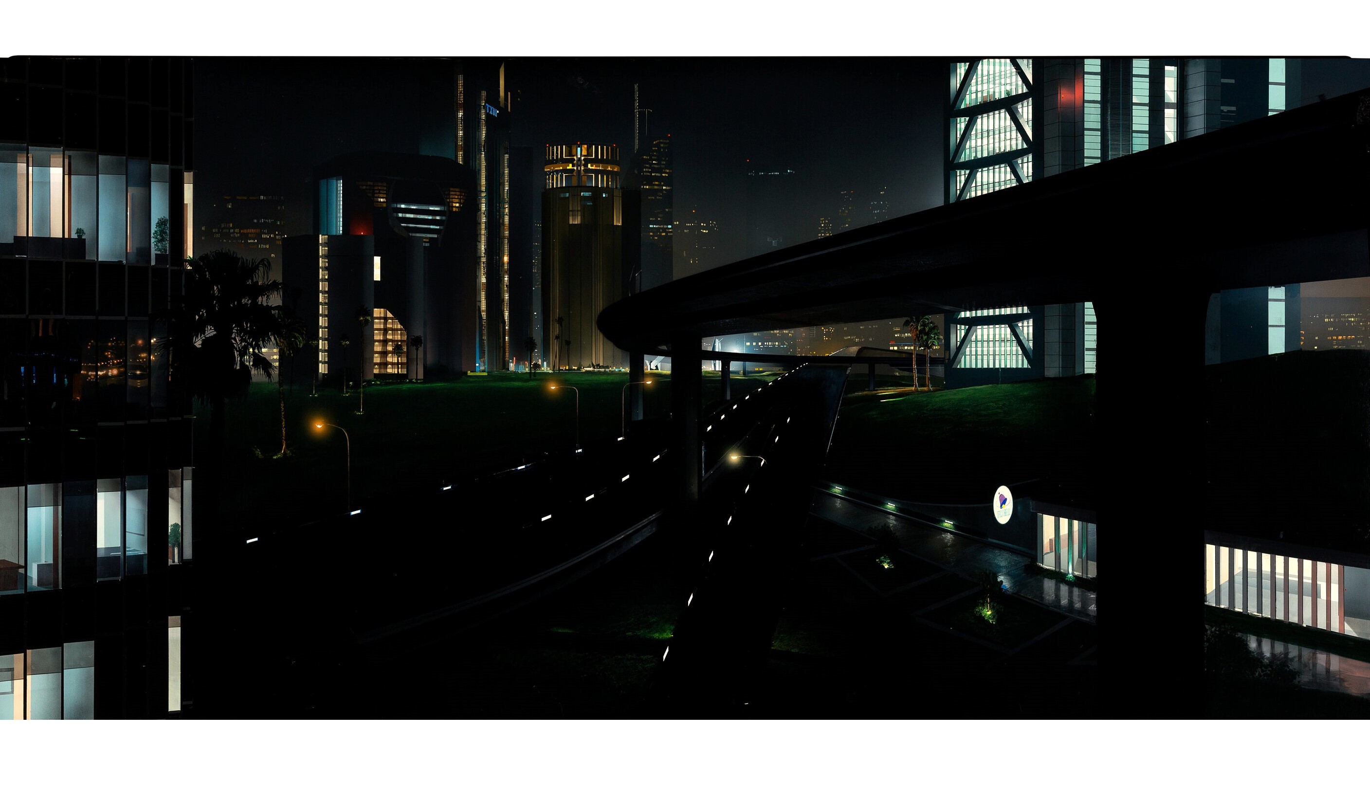 Demolition Man matte painting by by Michael Pangrazio and Mark Sullivan, 1993