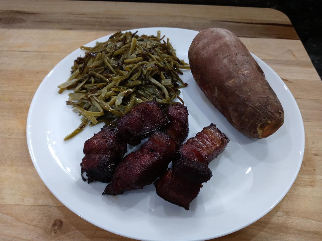 Discover more like Food: [homemade]Smoke Pork Belly Bites with pan ...