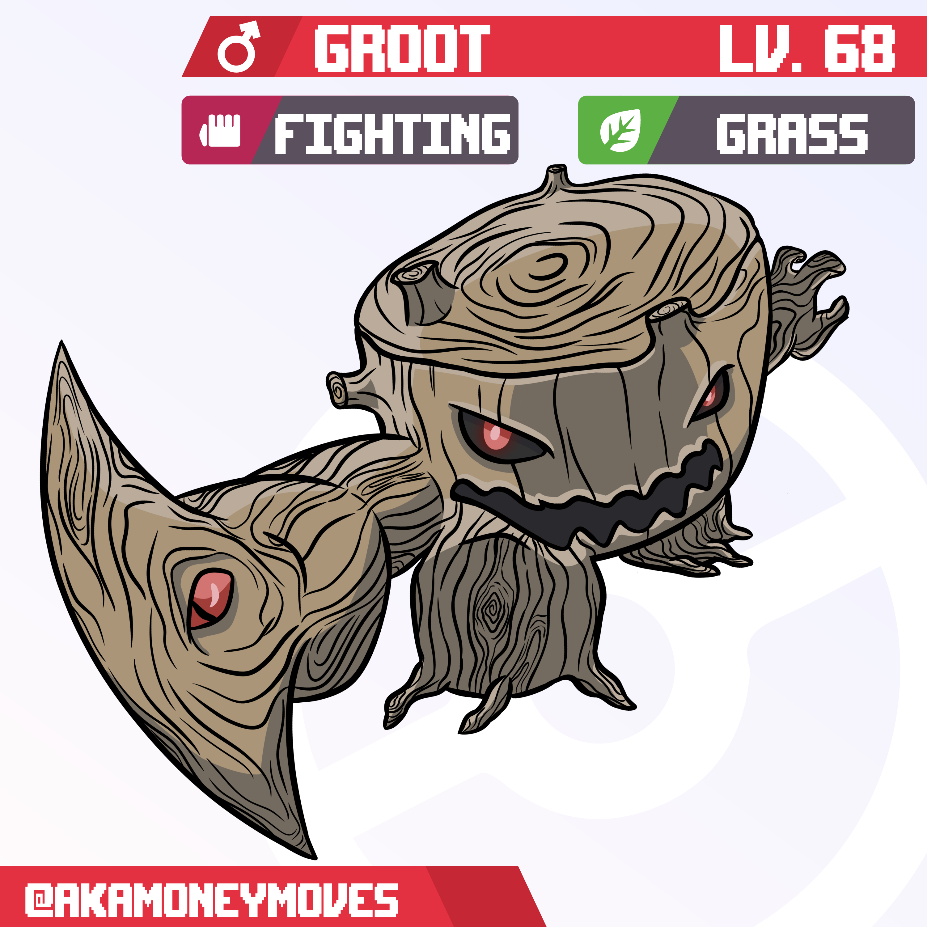 Marvel x Pokemon: Groot's final form by @akaMoneyMoves on Twitter, how'd you guys like it?