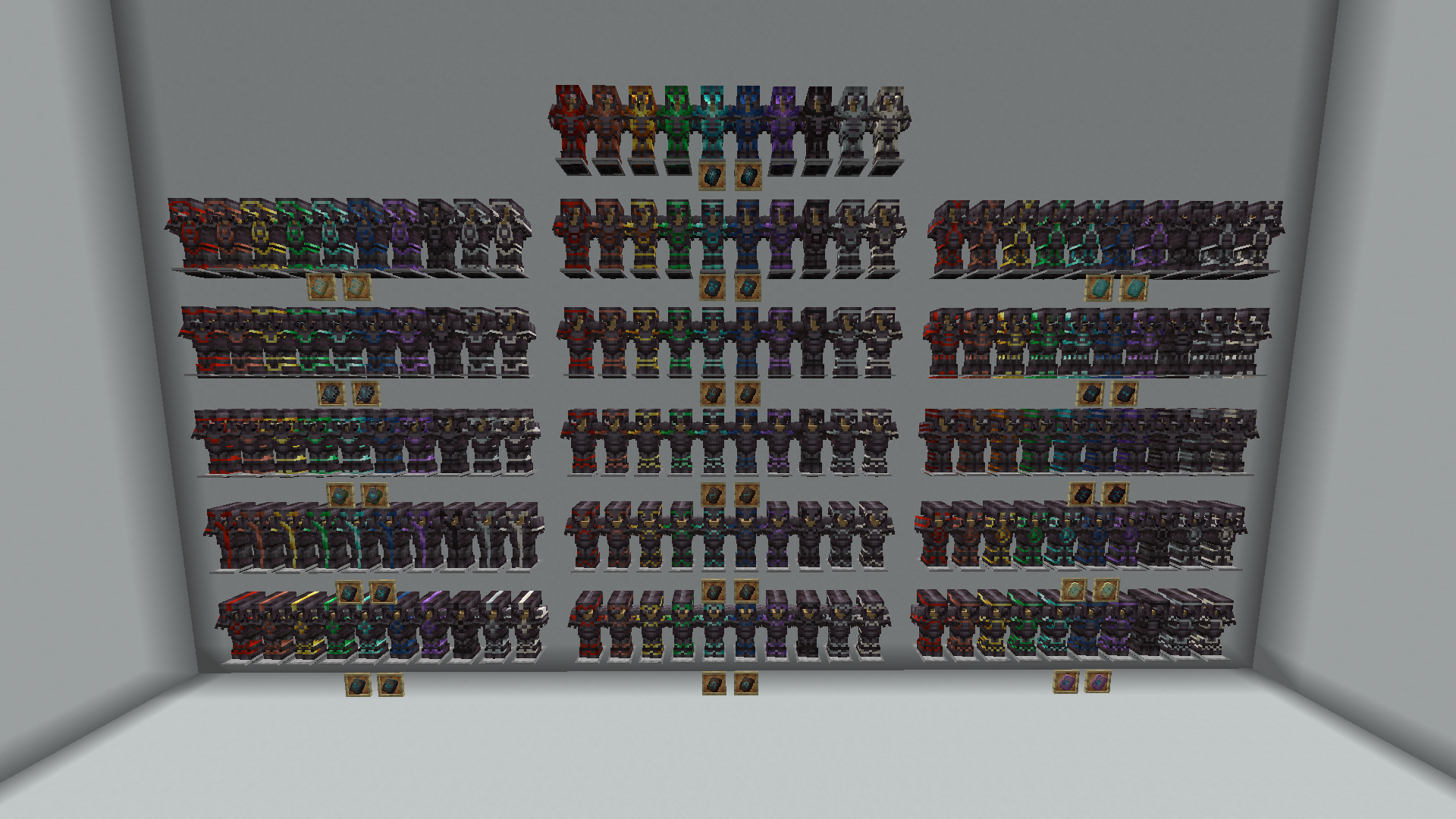 All 16 Armor Trims With All 10 Colors On Netherite Armor Scrolller