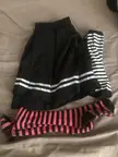 My sillyboy dress, gloves and socks. Socks are kinda worn out so my painted toes stick out of them. Ooop :3
