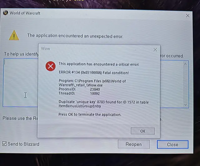 Ello, my husband and I just got this weird crash message a few times we ...