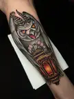 Horned Owl by Ick Abrams at Grim Tattoo in Penndel, PA
