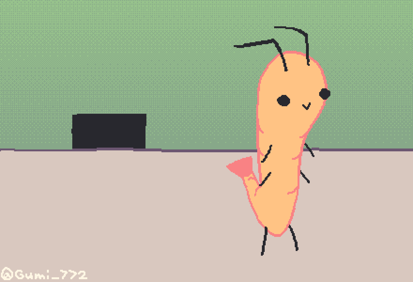 Gura eat da shrimp (fanart)