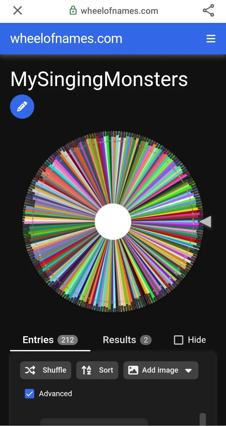 I made a roulette with all the monsters (except the rare and epic ones ...