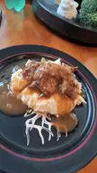 French onion pot roast over garlic mash