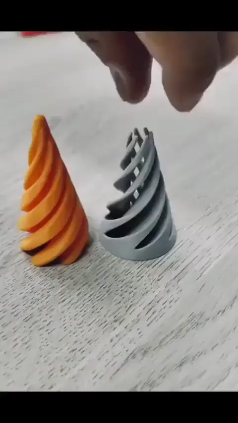 3D printed interlocking conical sections.