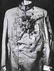The uniform of Archduke Franz Ferdinand from 1914, whose assassination led to the outbreak of World War I.