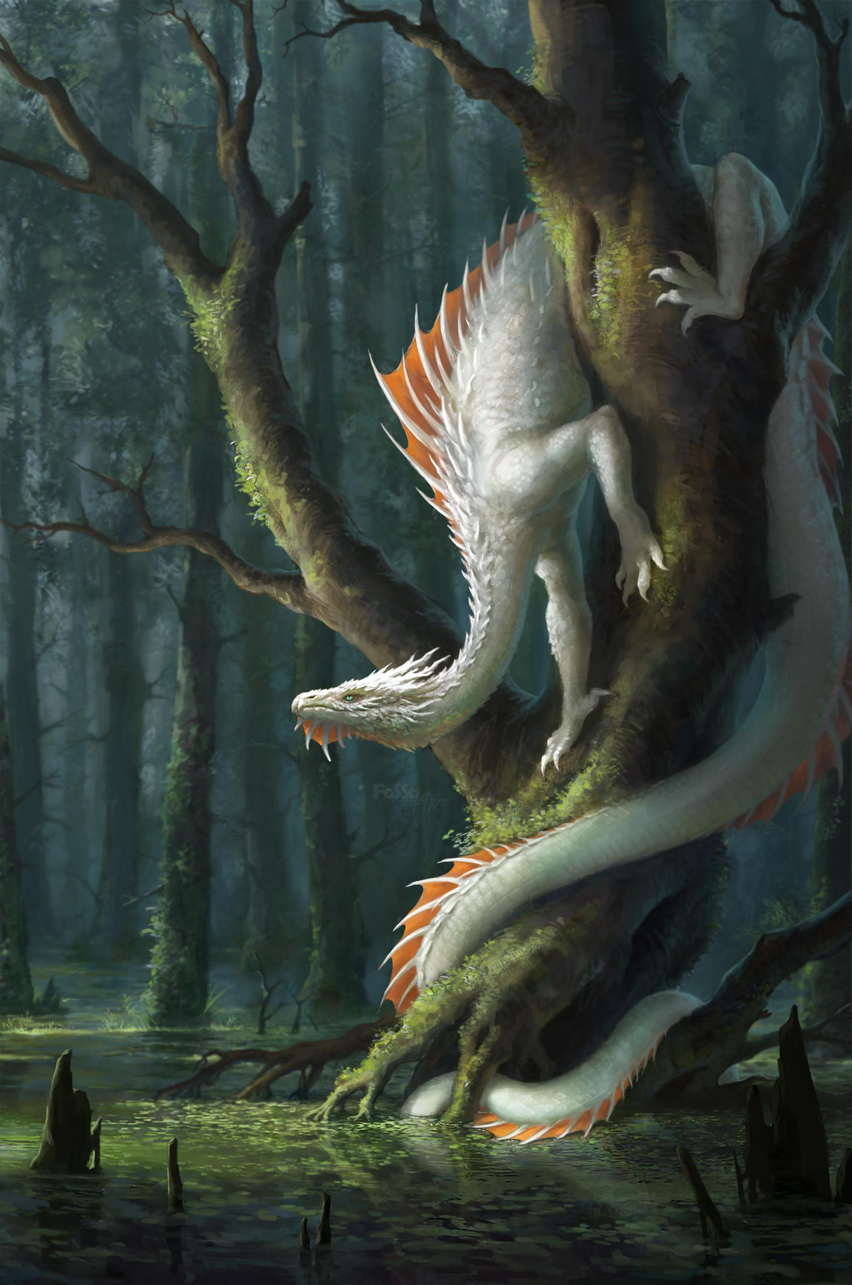 white dragon by artist Anastasiya Moiseeva (Fossa)