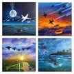 "Aviation Enthusiast", collage of 4 paintings I just finished.
