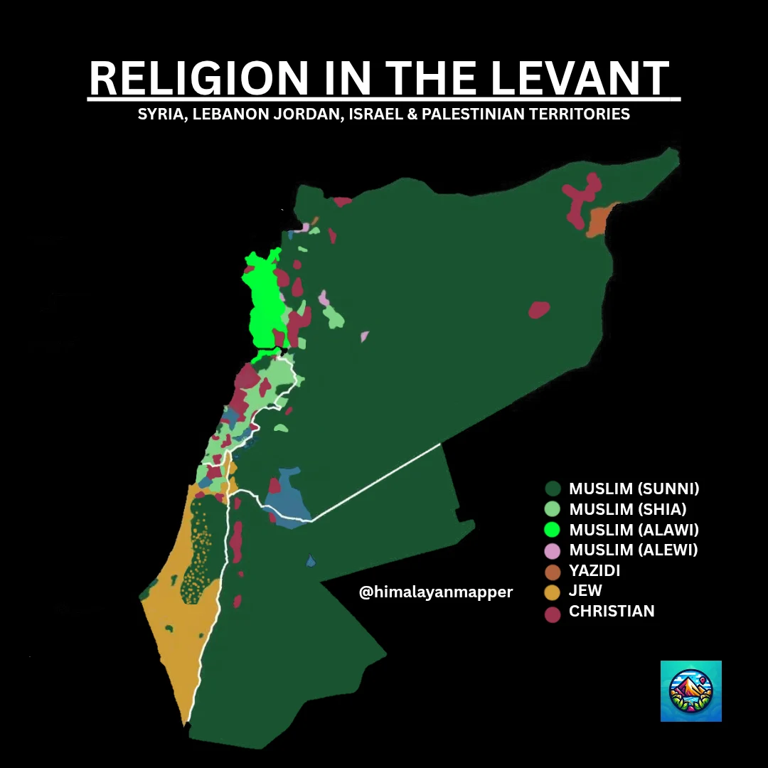 Religion Map of the Levant | Scrolller