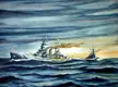 HMS Hood and HMS Prince of Wales during the Battle of the Denmark Strait; by Alan Blair.