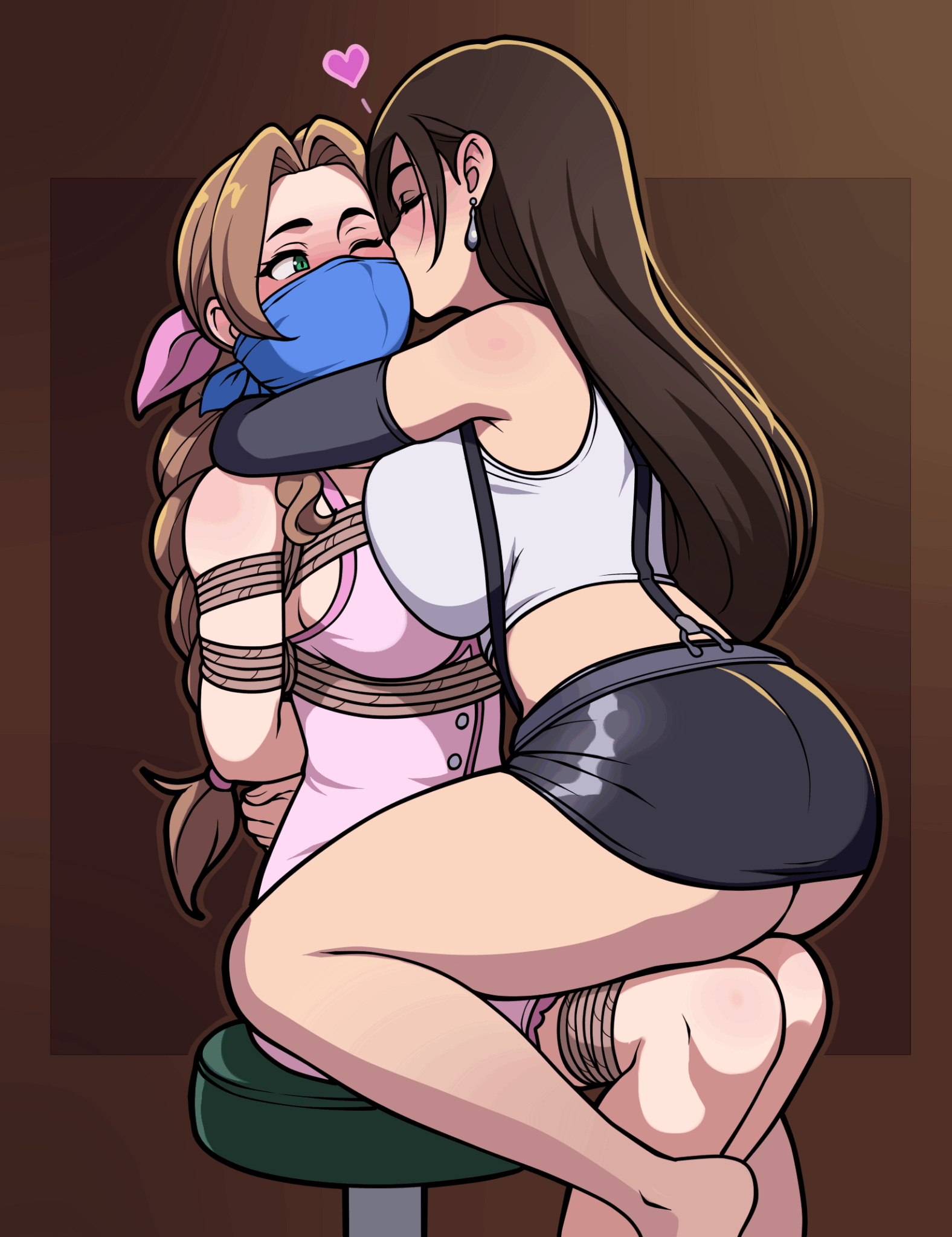 Tifa on top of Aerith (jamorbital)