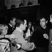 Don Adams (Secret Agent 86) and Sean Connery shake hands at Whisky A Go Go nightclub, California, 1965