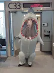 Gate Agent Dressed as a Shark
