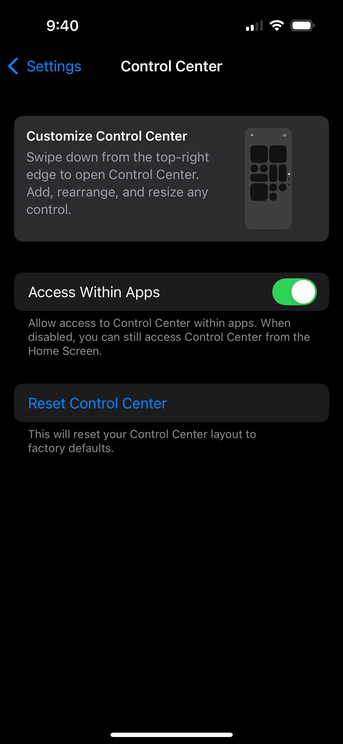 Scrolller Settings I have no icons in my settings control center | Scrolller