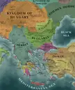 Map of Southeastern Europe in 1350
