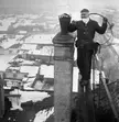 New year on the rooftop - Chimney sweeper in Hungary, 1970