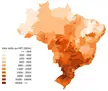 Average land price in Brazil, in Reais per hectare 