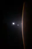 Amazing alignment of Earth, the Moon, Venus and Jupiter, taken from the International Space Station.