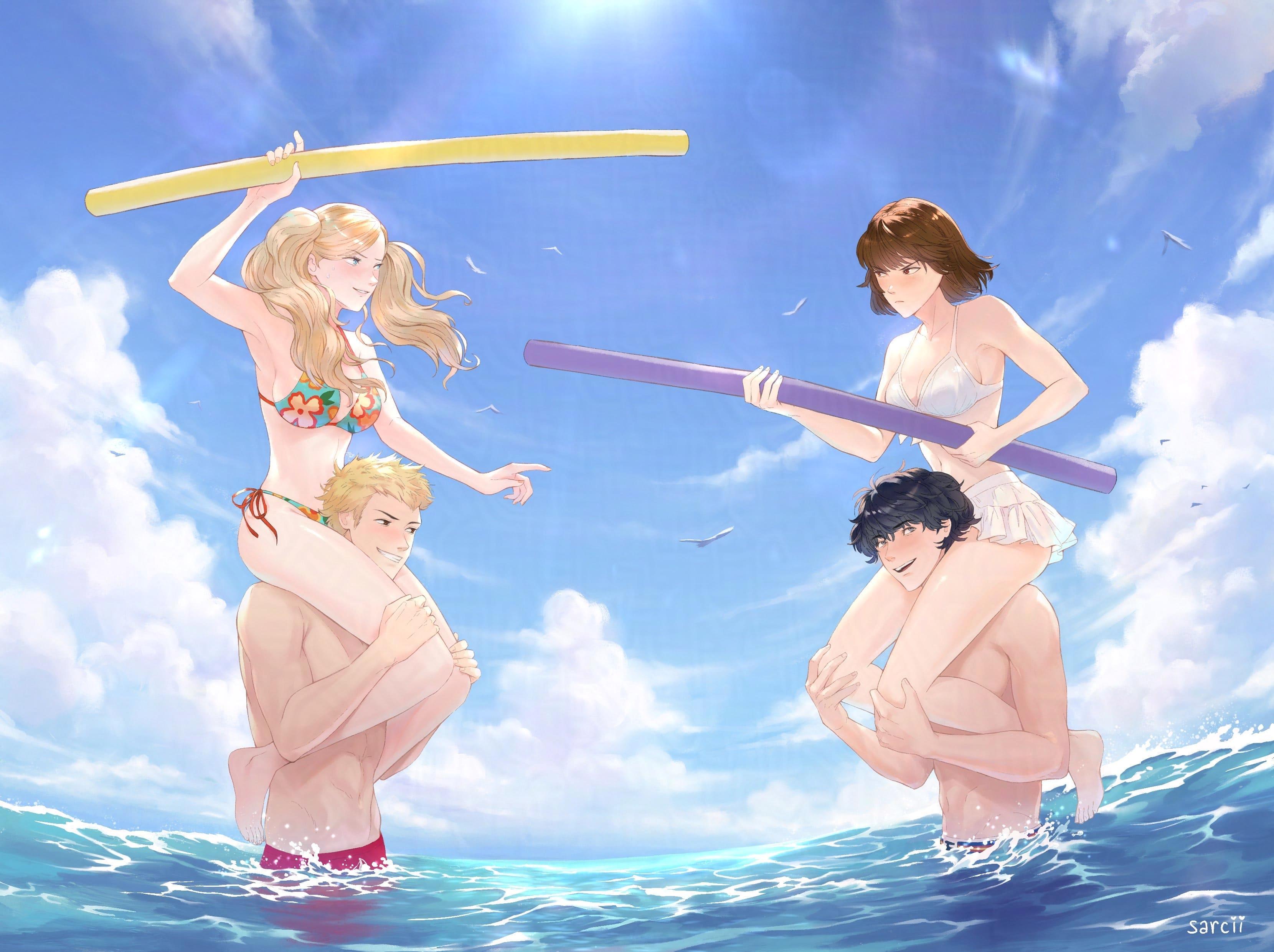 Ryu and Shumako double beach date (@sarcii_)