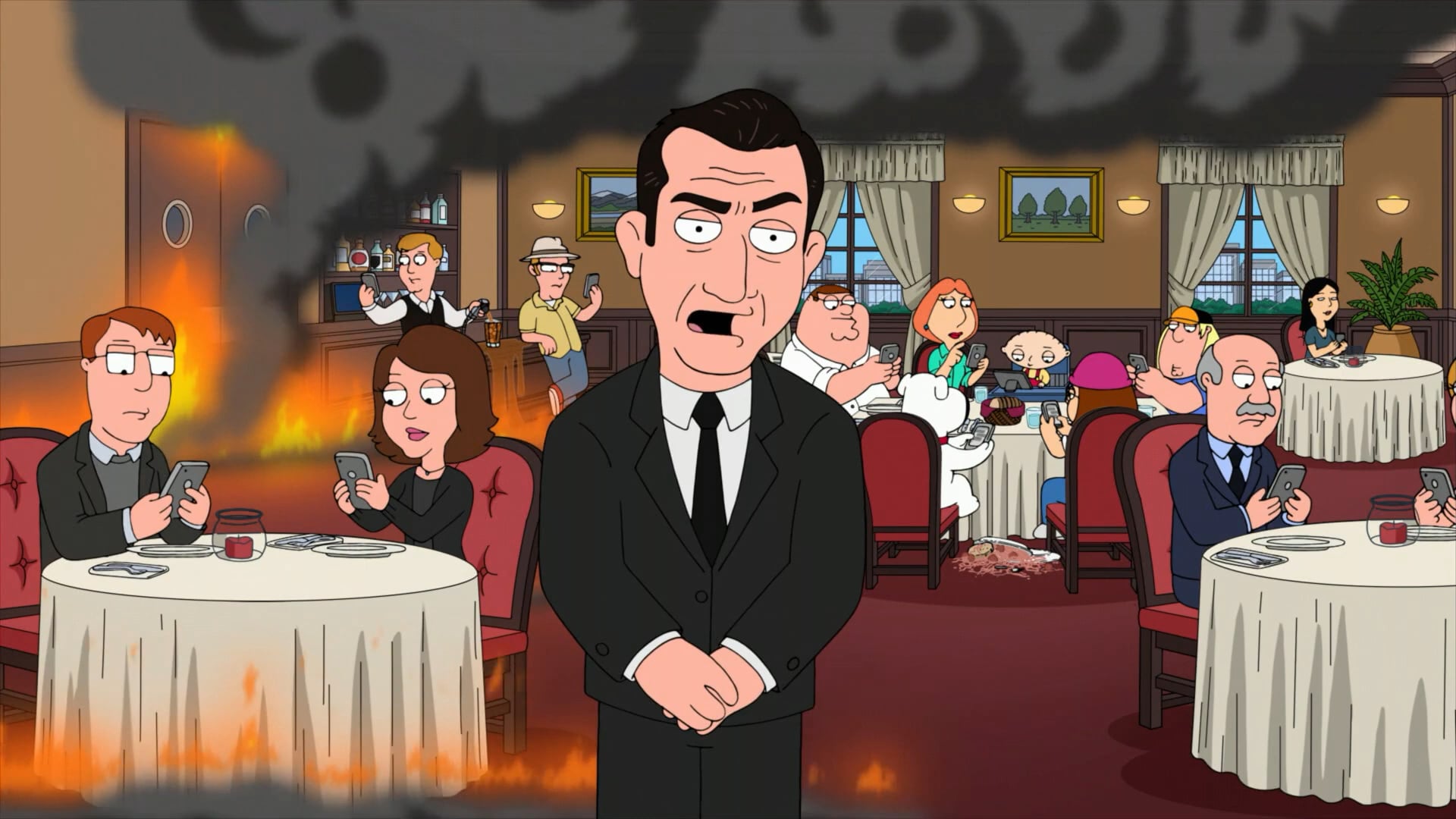 A restaurant full of people so distracted by their phones, they're unaware that they're all about to go up in smoke, just like the FOX Tuesday night lineup