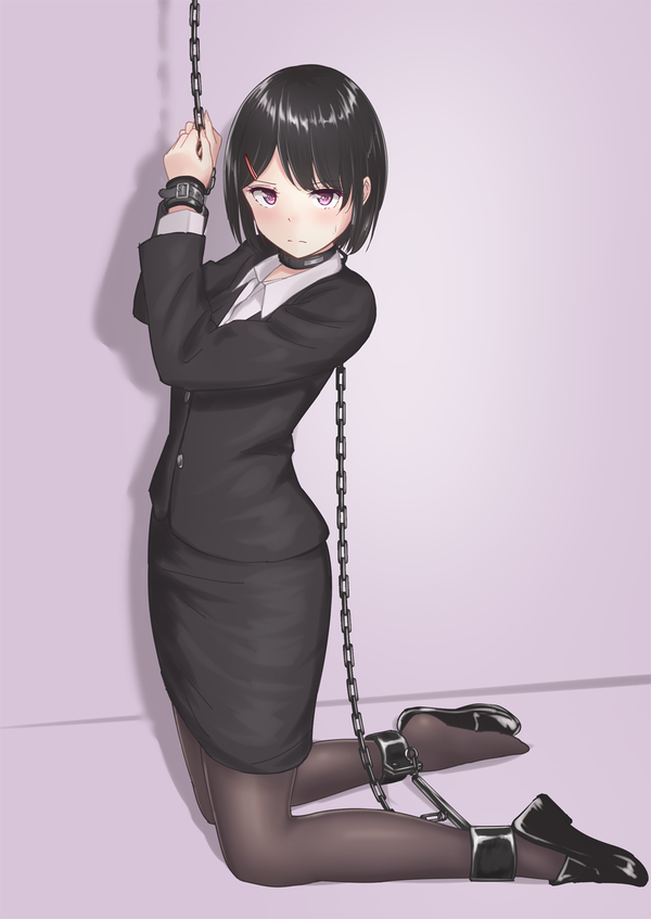 Anime bondage and shibari featuring women in office wear and tribal outfits, gagged and tied up.