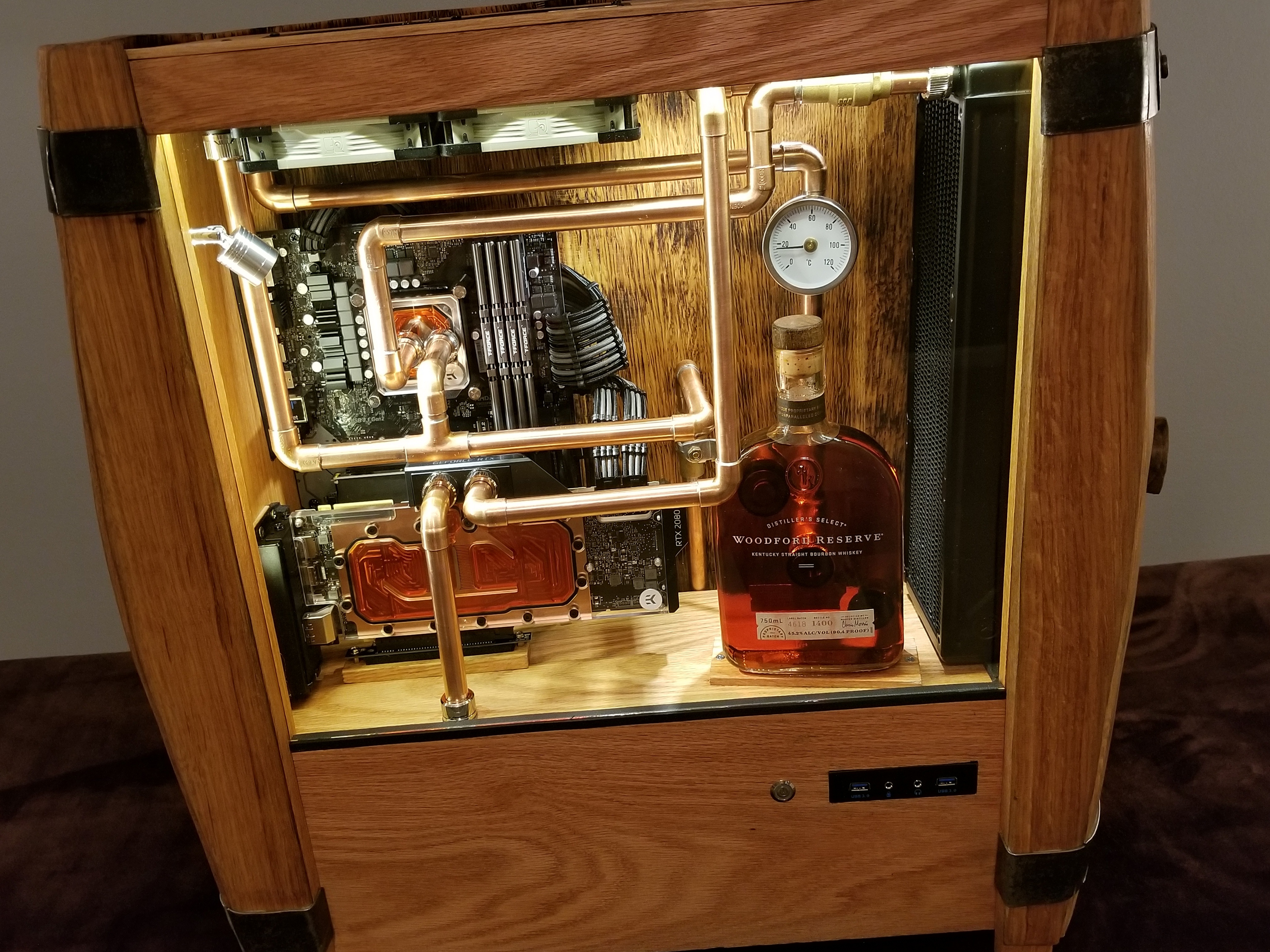 Water Cooled Computer from a Bourbon Barrel - Distillery Theme | Scrolller
