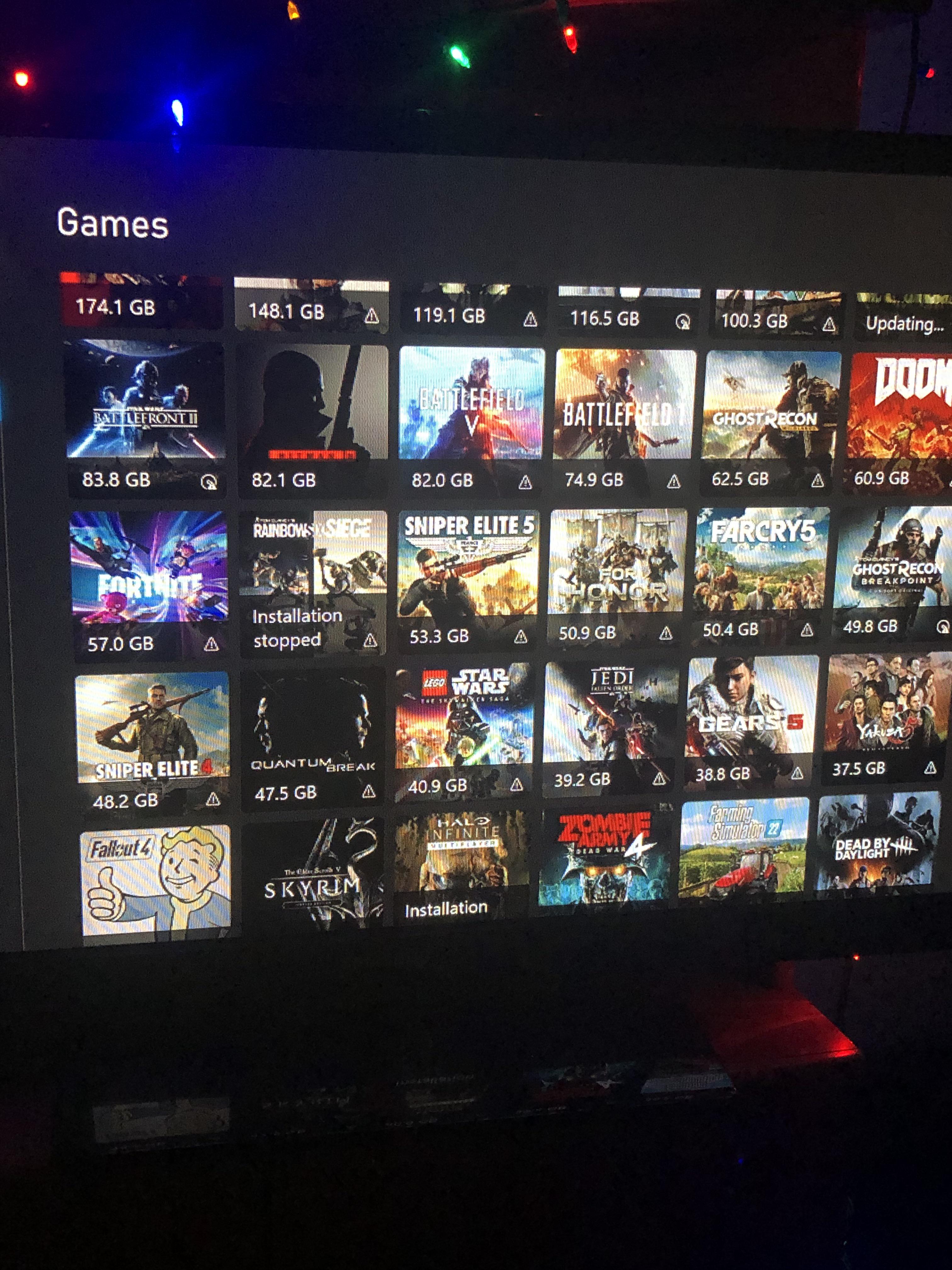 Turned my Xbox One S on and almost every game I own has the triangle ...